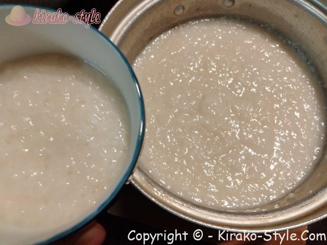 ヨーグルトメーカーで作った甘酒を火にかけたらトロトロに