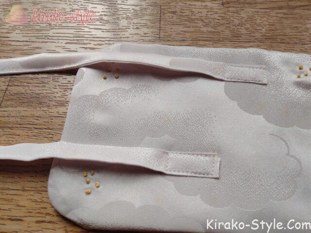 シルク　足首ウォーマー　　着物リメイク　ハギレ　菊の刺繍　紐2組