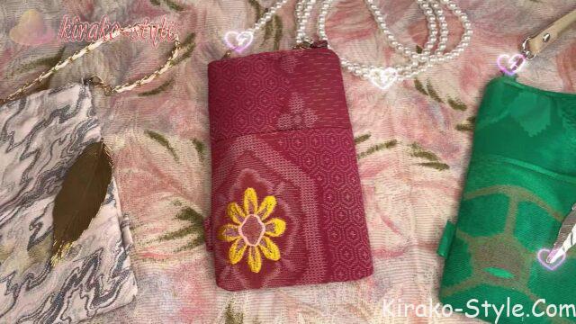 スマホショルダー　スマポーチ　和布　和柄　着物生地