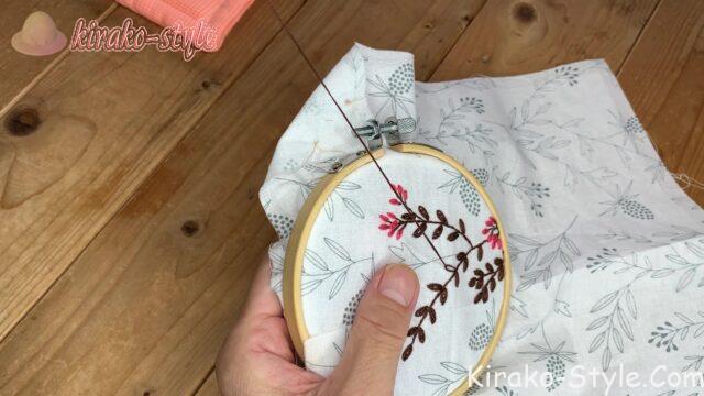 セリア刺?図案　プリントクロス　フラワーガーデン　エリンジウム