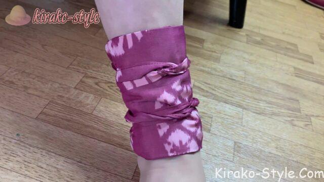 シルク 足首ウォーマー 着物リメイク ハギレ