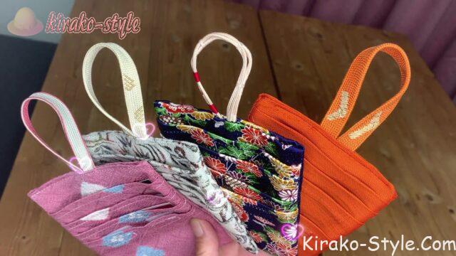 着物リメイク　帯地からお財布　羽織紐ループ