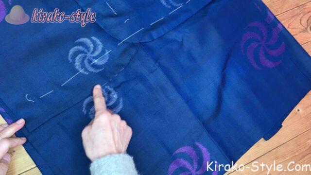 羽織　切らない解かない　着物リメイク　紬　紺色