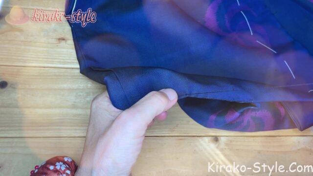 羽織　切らない解かない　着物リメイク　紬　紺色