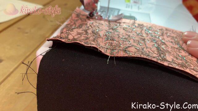 サコッシュ　着物リメイク　黒留袖　マジョリカお召　斜め掛けバッグ