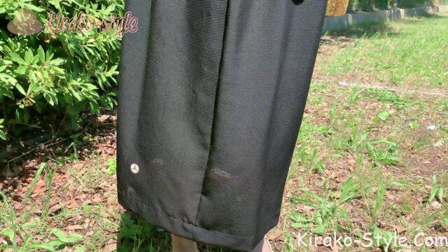 黒い絽 ギャザースカート 型紙なし 直線縫い 簡単 細見え
